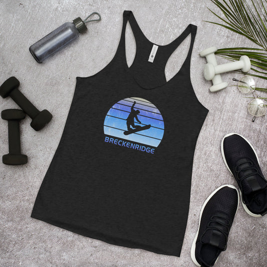 Retro Breckenridge Colorado Snowboarding Fan Women's Racerback Tank Top