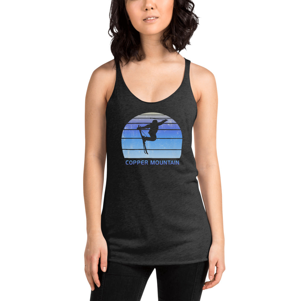 Retro Copper Mountain Colorado Skiing Fan Women's Racerback Tank Top