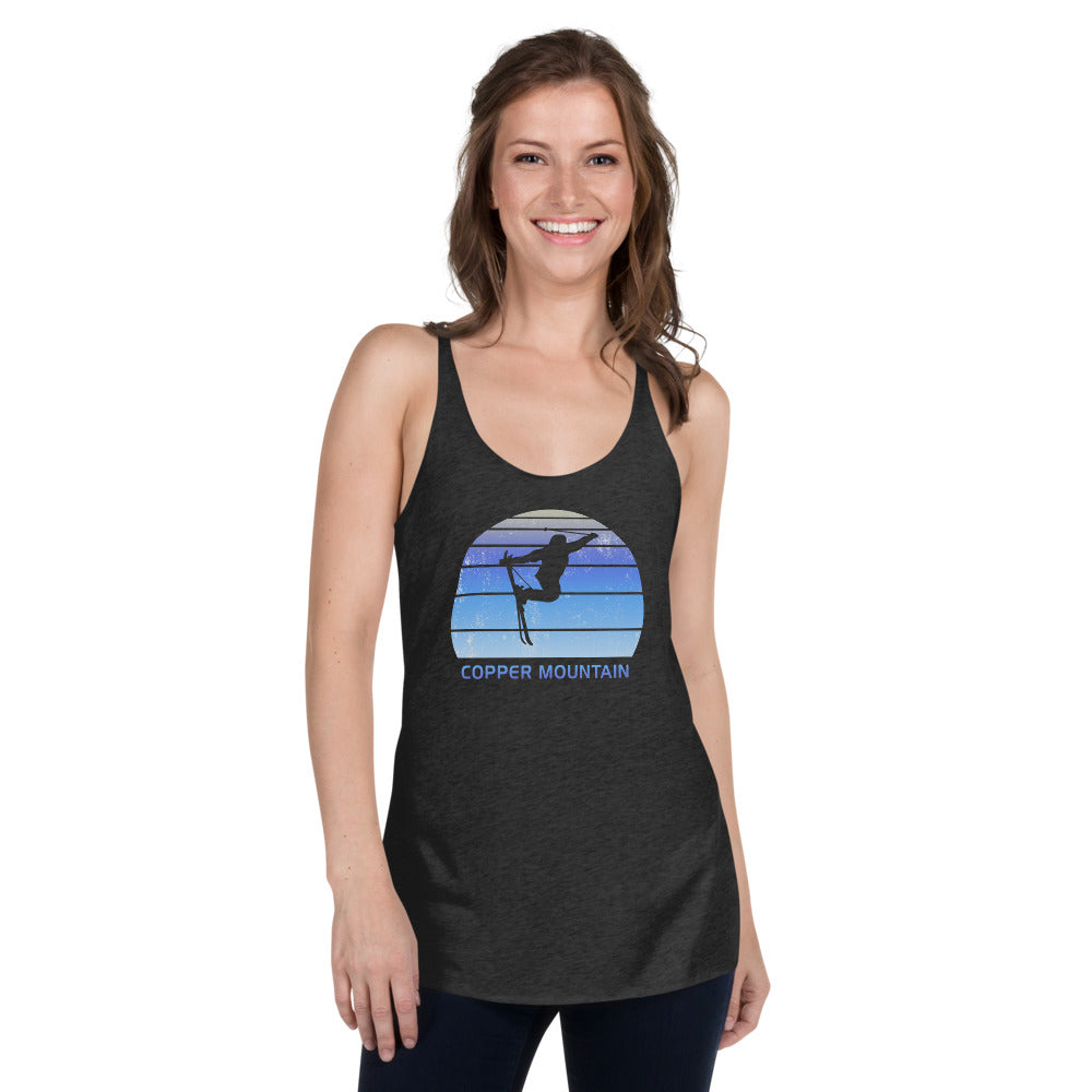 Retro Copper Mountain Colorado Skiing Fan Women's Racerback Tank Top