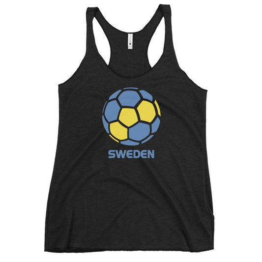 Sweden National Soccer Team Football Country Flag Pride Women's Racerback Tank Top
