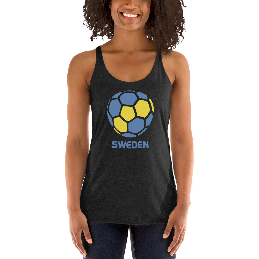 Sweden National Soccer Team Football Country Flag Pride Women's Racerback Tank Top
