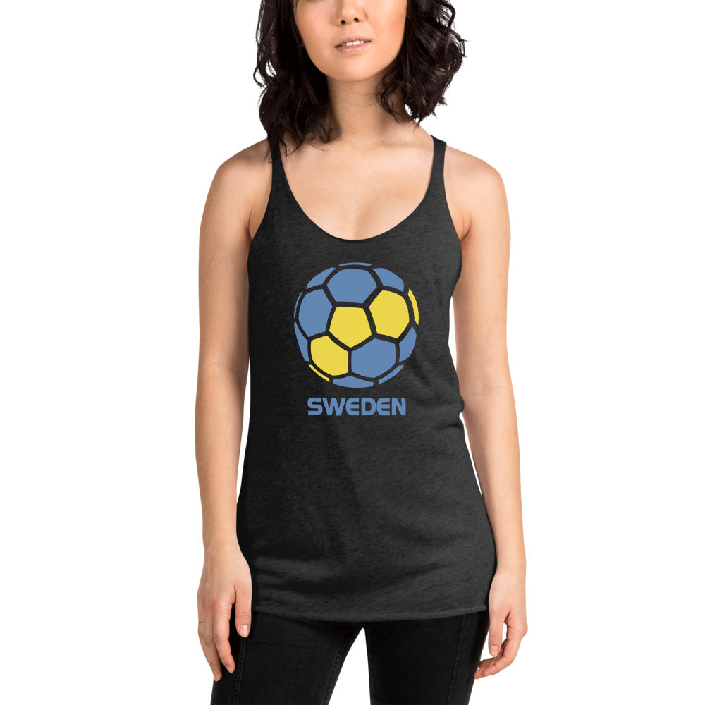 Sweden National Soccer Team Football Country Flag Pride Women's Racerback Tank Top