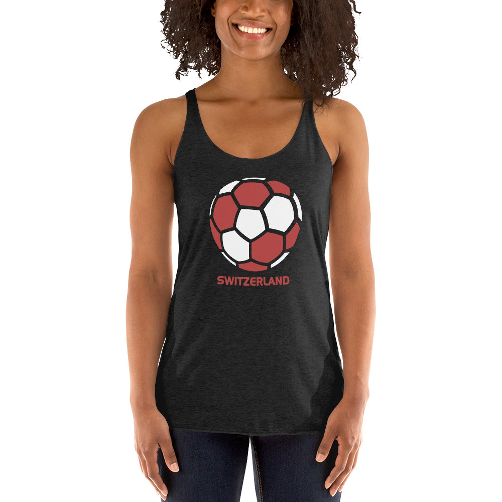 Switzerland National Soccer Team Football Country Flag Pride Women's Racerback Tank Top