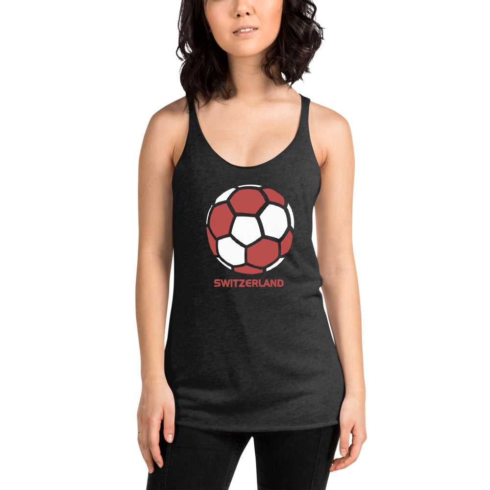 Switzerland National Soccer Team Football Country Flag Pride Women's Racerback Tank Top