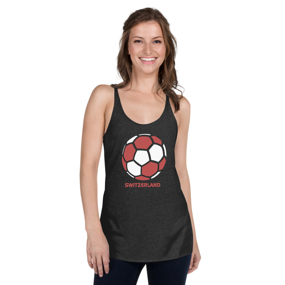 Switzerland National Soccer Team Football Country Flag Pride Women's Racerback Tank Top