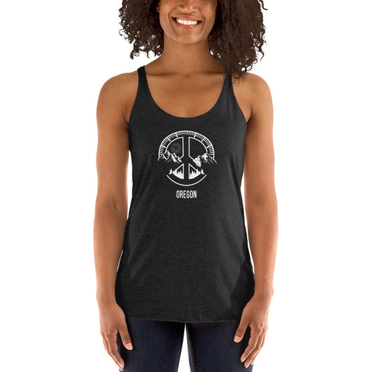 Oregon Skiing Snowboarding Camping Fan Women's Racerback Tank Top