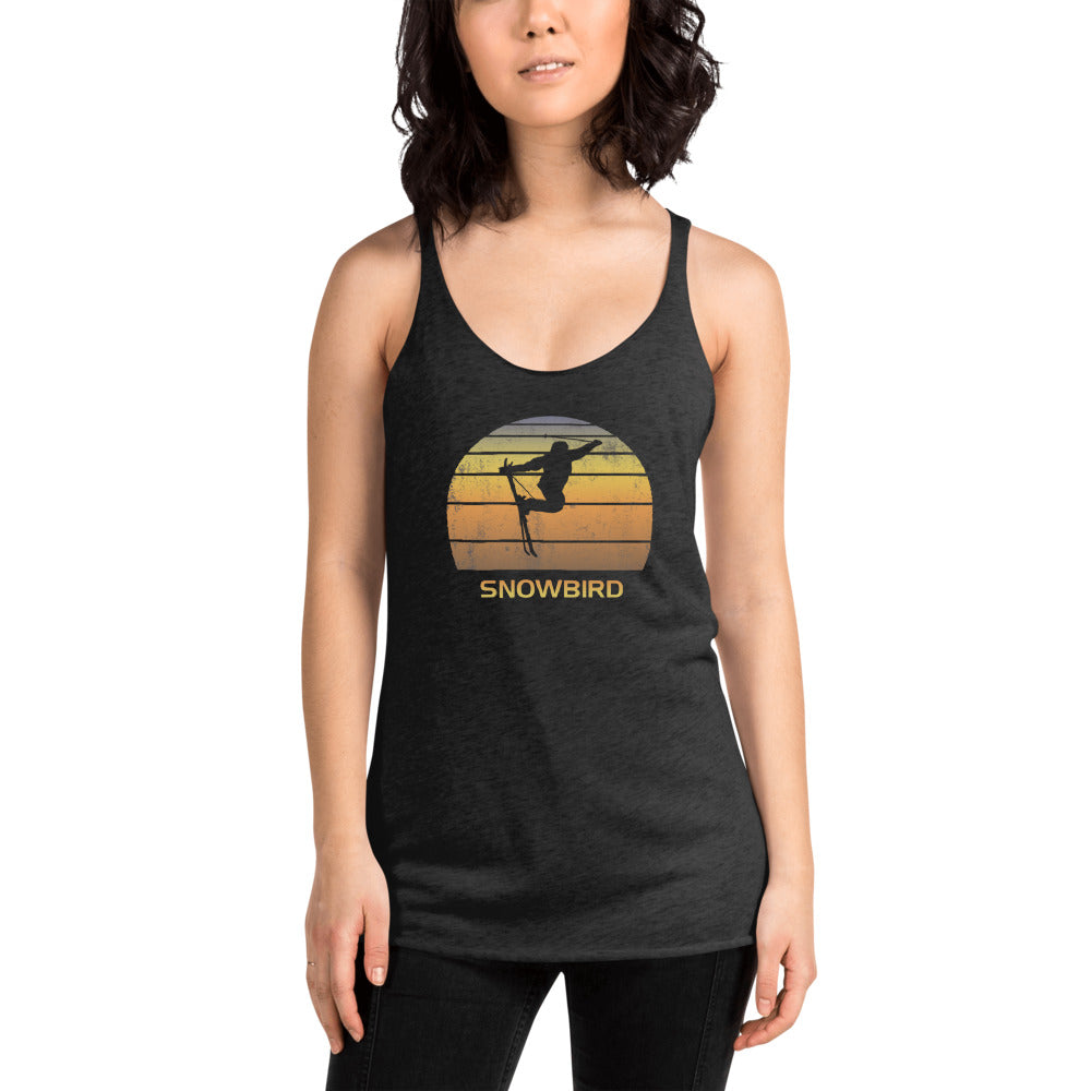 Cool Retro Snowbird Utah Skiing Ski Fan Women's Racerback Tank Top