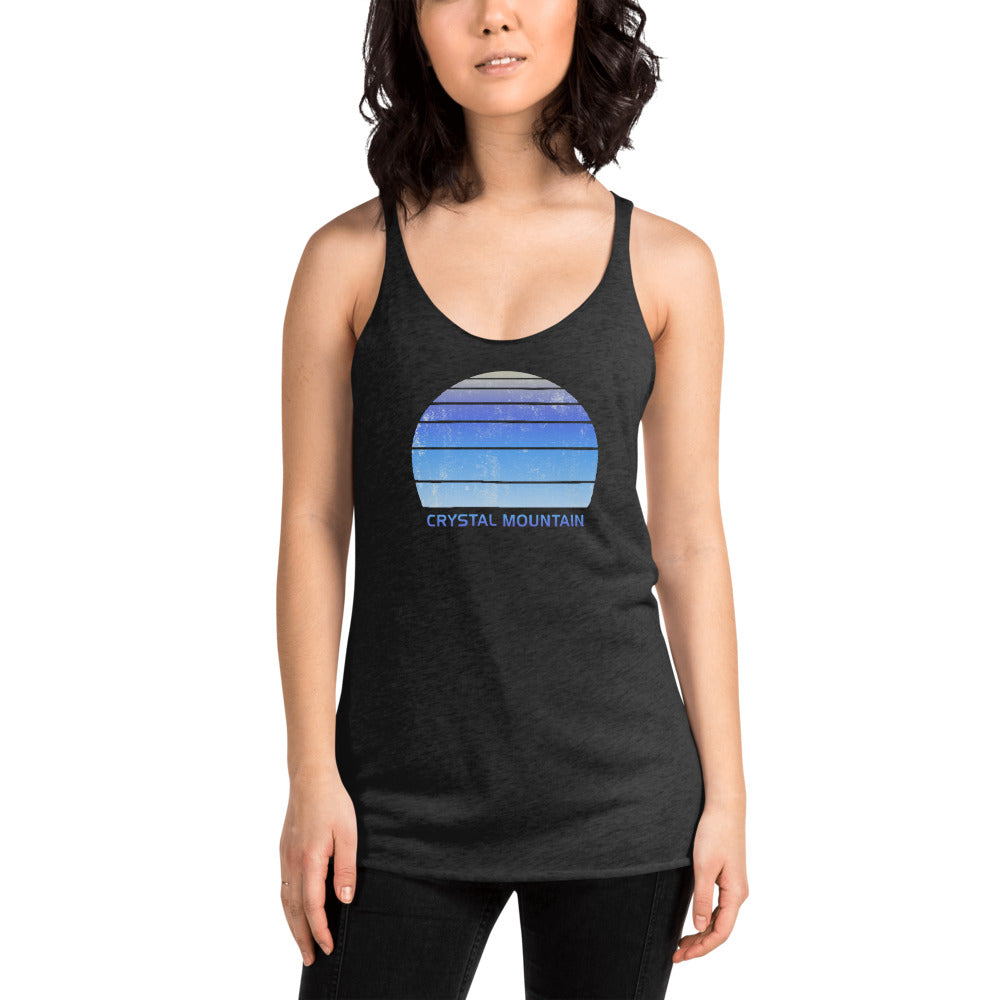 Retro Crystal Mountain Skiing Fan Women's Racerback Tank Top