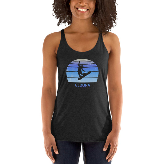 Retro Eldora Colorado Snowboarding Fan Women's Racerback Tank Top