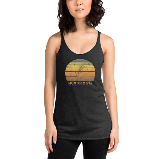 Retro Montego Bay Jamaica  Beach Vacation Souvenir Women's Racerback Tank Top