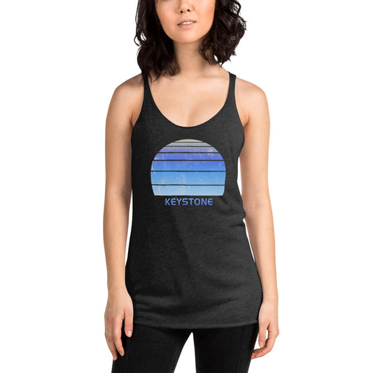 Retro Keystone Colorado Ski Skiing Fan Women's Racerback Tank Top