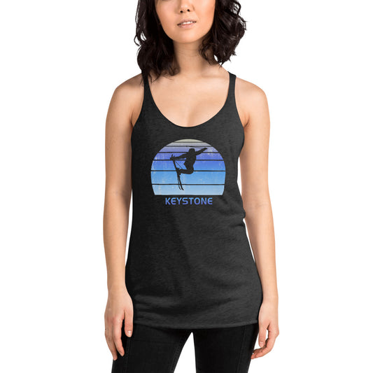 Retro Keystone Colorado Snowboarding Fan Women's Racerback Tank Top