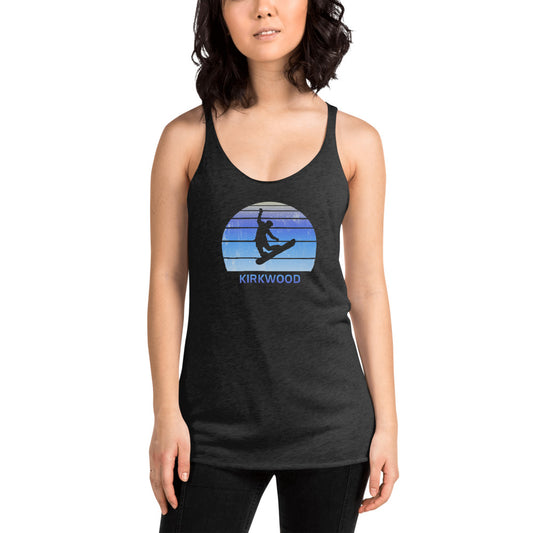 Retro Kirkwood California Snowboarding Fan Women's Racerback Tank Top