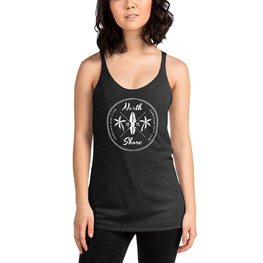 Retro North Shore Oahu Hawaii Surfing Fan Beach  Women's Racerback Tank Top