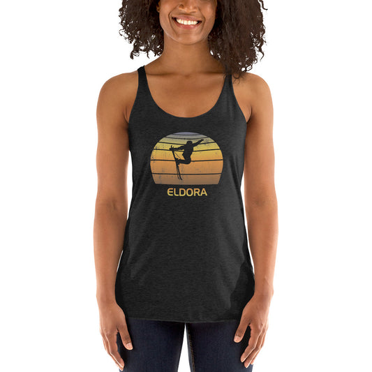 Cool Retro Eldora Colorado Skiing Ski Fan Women's Racerback Tank Top
