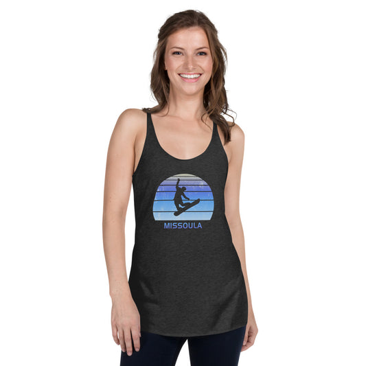 Retro Missoula Montana Snowboarding Fan Women's Racerback Tank Top