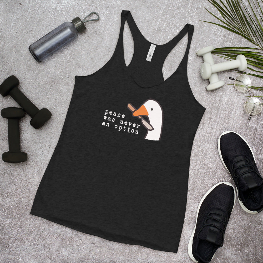 Untitled Goose Funny Slogan Video Game Gamer Fans Women's Racerback Tank Top
