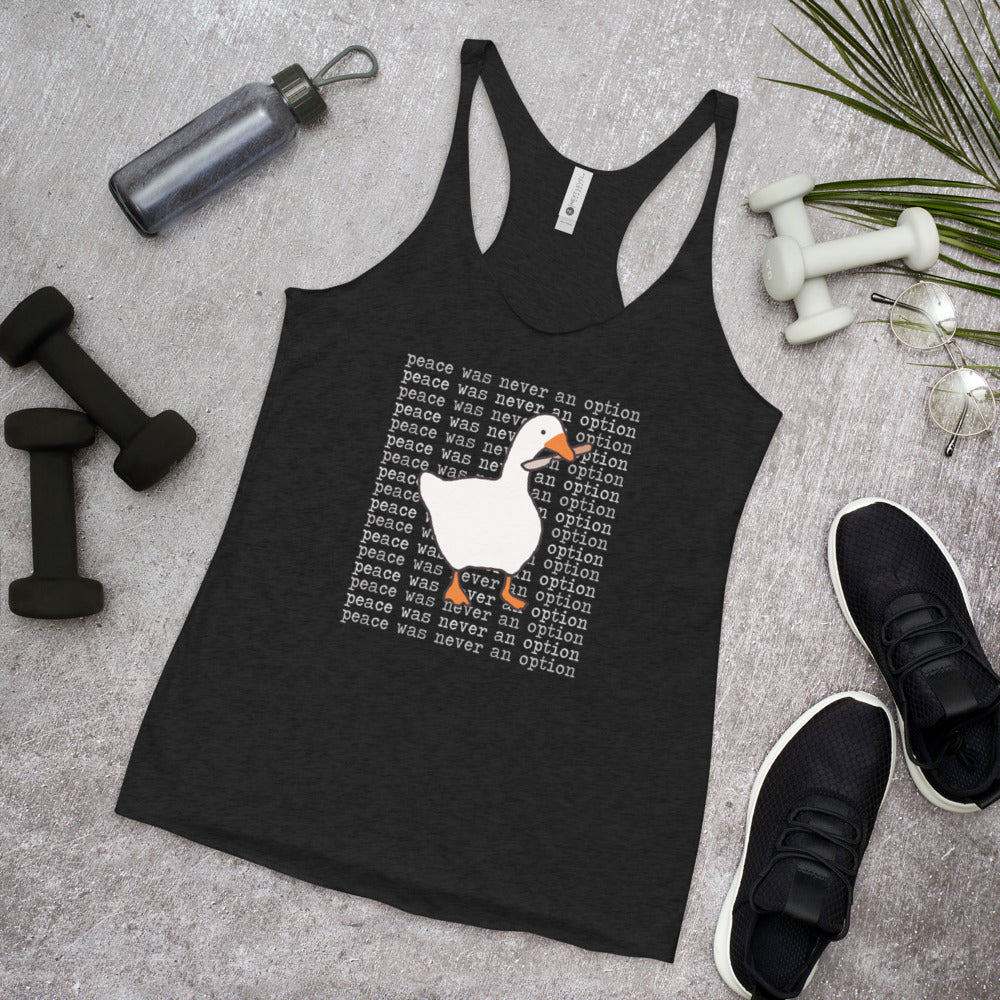 Untitled Goose  Funny Slogan Video Game Fan Gamer Women's Racerback Tank Top