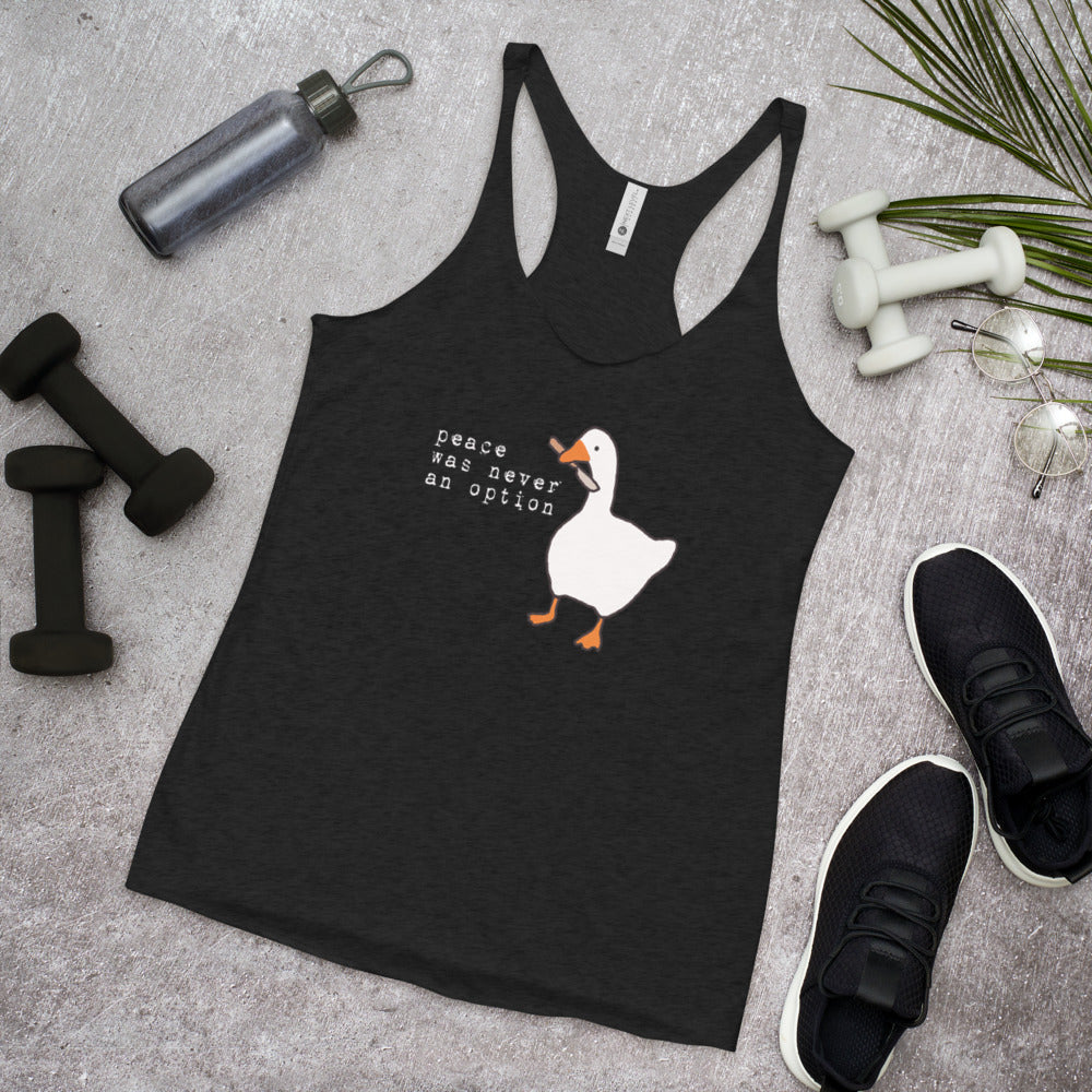 Untitled Goose  Slogan Gamer Video Game Fan Women's Racerback Tank Top