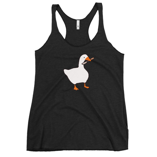 Untitled Goose Gamer Video Game Fan Funny Women's Racerback Tank Top