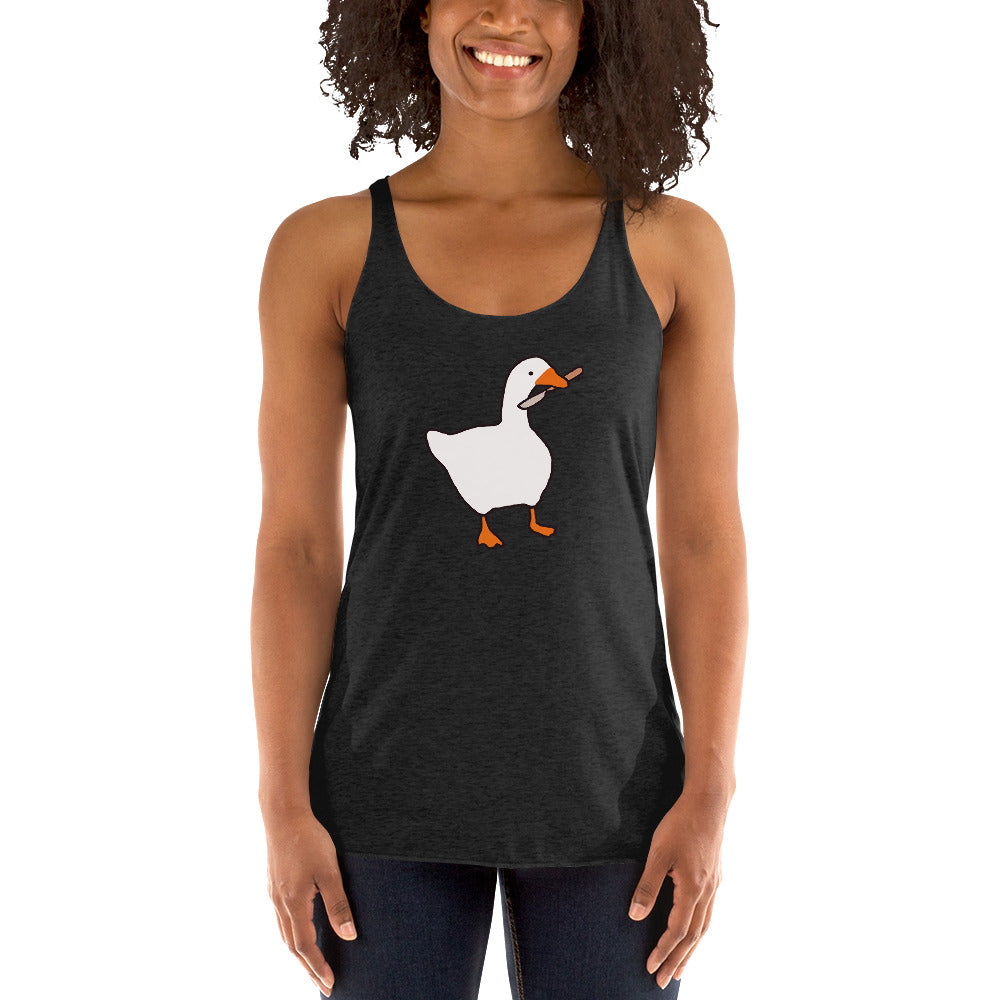 Untitled Goose Gamer Video Game Fan Funny Women's Racerback Tank Top