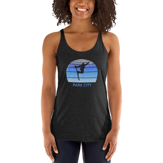 Retro Park City Utah Skiing Fan Women's Racerback Tank Top