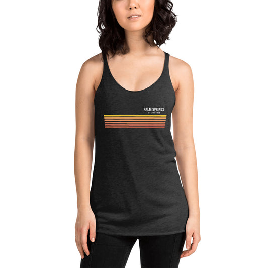 Retro Palm Springs California Vacation Stripes Women's Racerback Tank Top