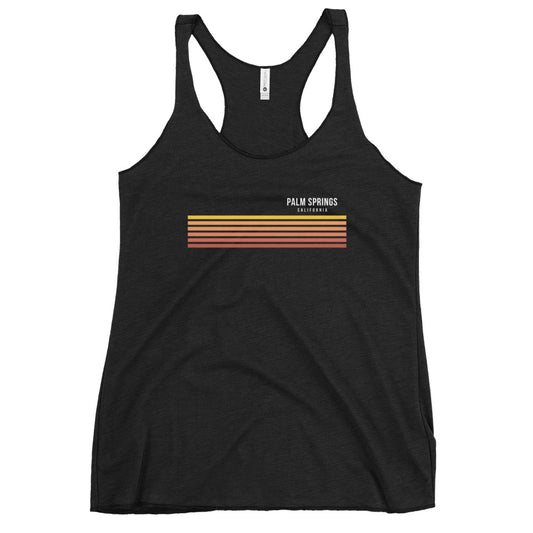 Retro Palm Springs California Vacation Stripes Women's Racerback Tank Top