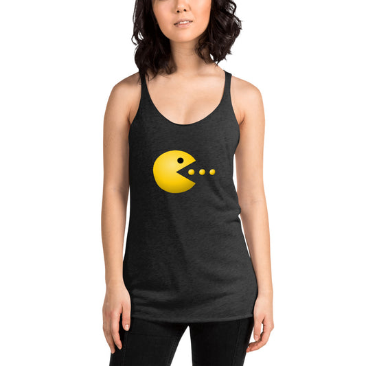 Retro Old School Video Game Fan Arcade Pac Man Gamer Women's Racerback Tank Top