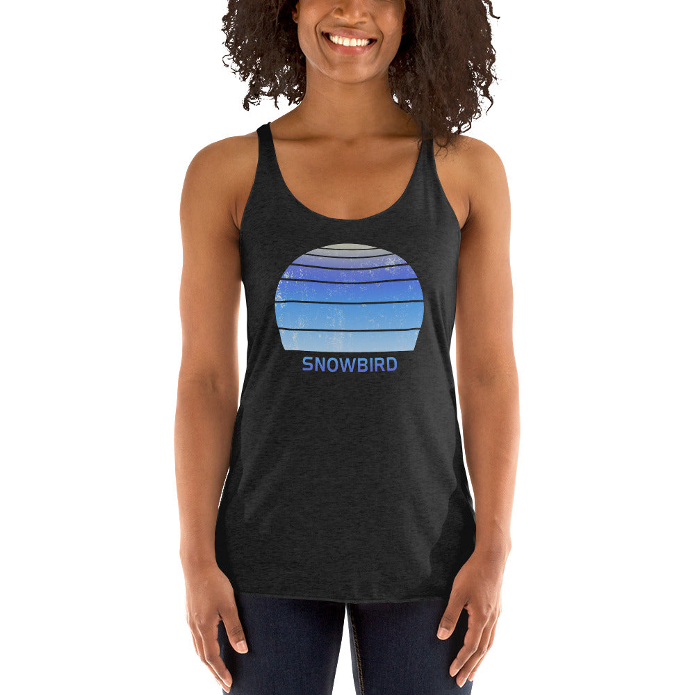 Retro Snowbird Utah Ski Skiing Fan Women's Racerback Tank Top