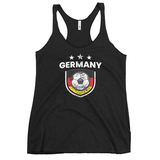 Retro Germany Soccer Team Football Fan Country Deutschland German Flag Women's Racerback Tank Top