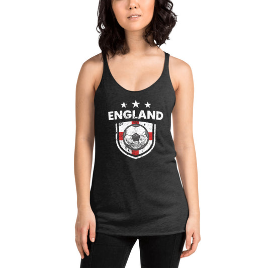 Retro England Soccer Team Football Fan English Flag Women's Racerback Tank Top