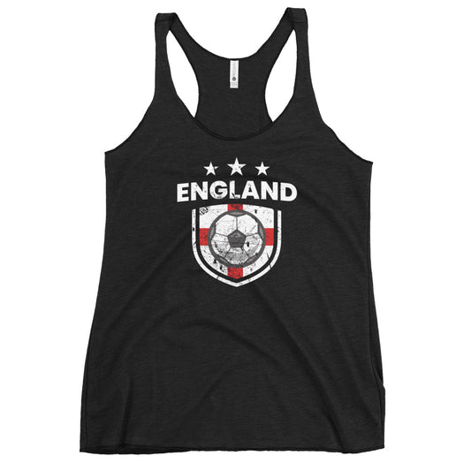 Retro England Soccer Team Football Fan English Flag Women's Racerback Tank Top