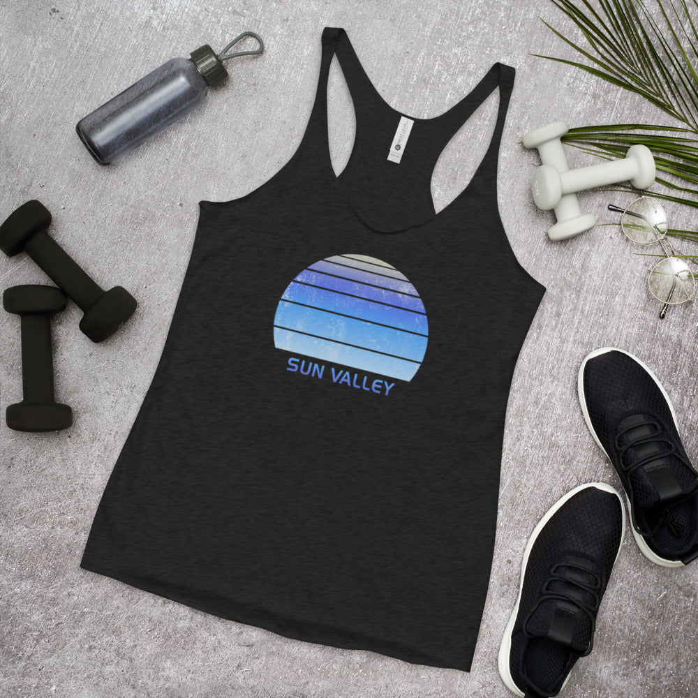 Retro Sun Valley Idaho Ski Skiing Fan Women's Racerback Tank Top