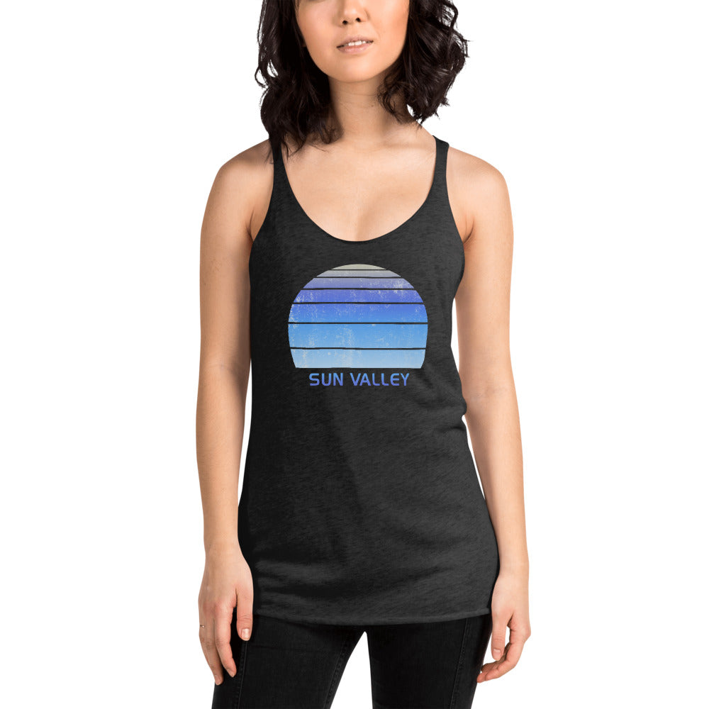 Retro Sun Valley Idaho Ski Skiing Fan Women's Racerback Tank Top