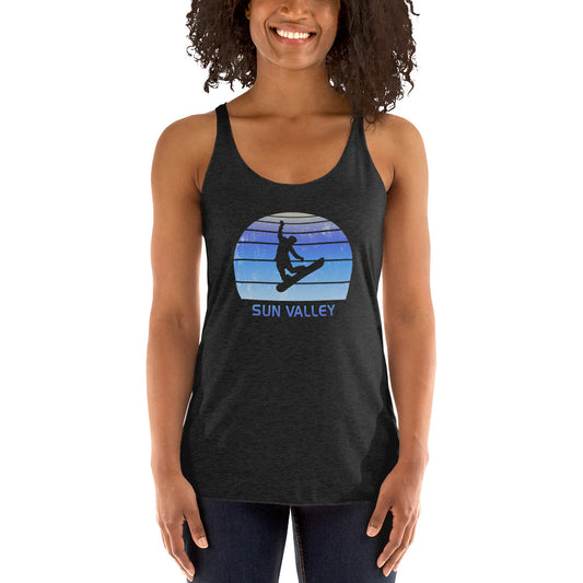 Retro Sun Valley Idaho Snowboarding Fan Women's Racerback Tank Top