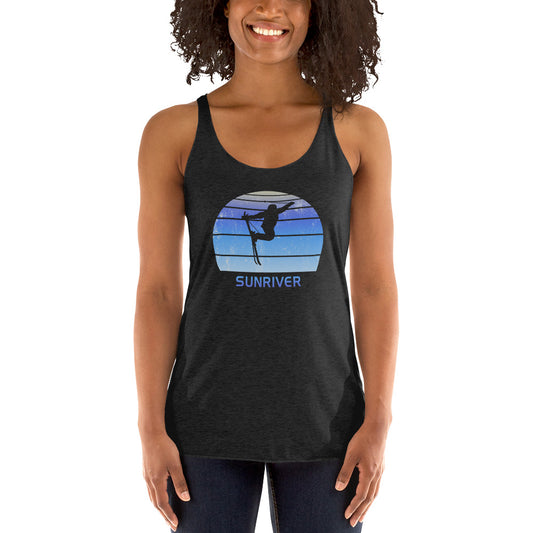 Retro Sunriver Oregon Skiing Fan Women's Racerback Tank Top