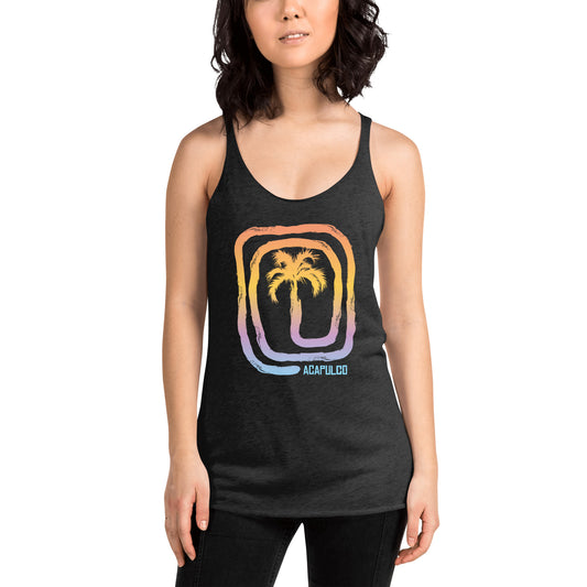 Cool Acapulco Mexico Palm Tree Souvenir Vacation Women's Racerback Tank Top