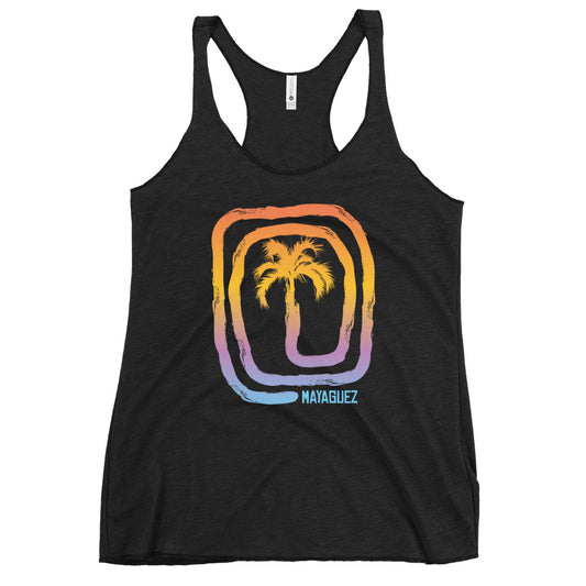 Cool Mayaguez Puerto Rico Palm Tree Souvenir Vacation Women's Racerback Tank Top