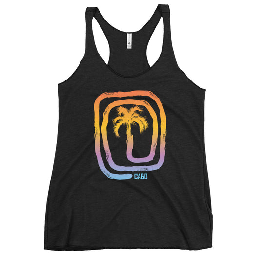 Cool Cabo San Lucas Mexico Beach Palm Tree Vacation Souvenir Women's Racerback Tank Top