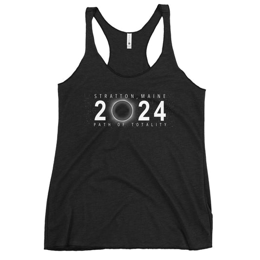 Solar Eclipse Stratton Maine April 8 2024 Women's Racerback Tank Top