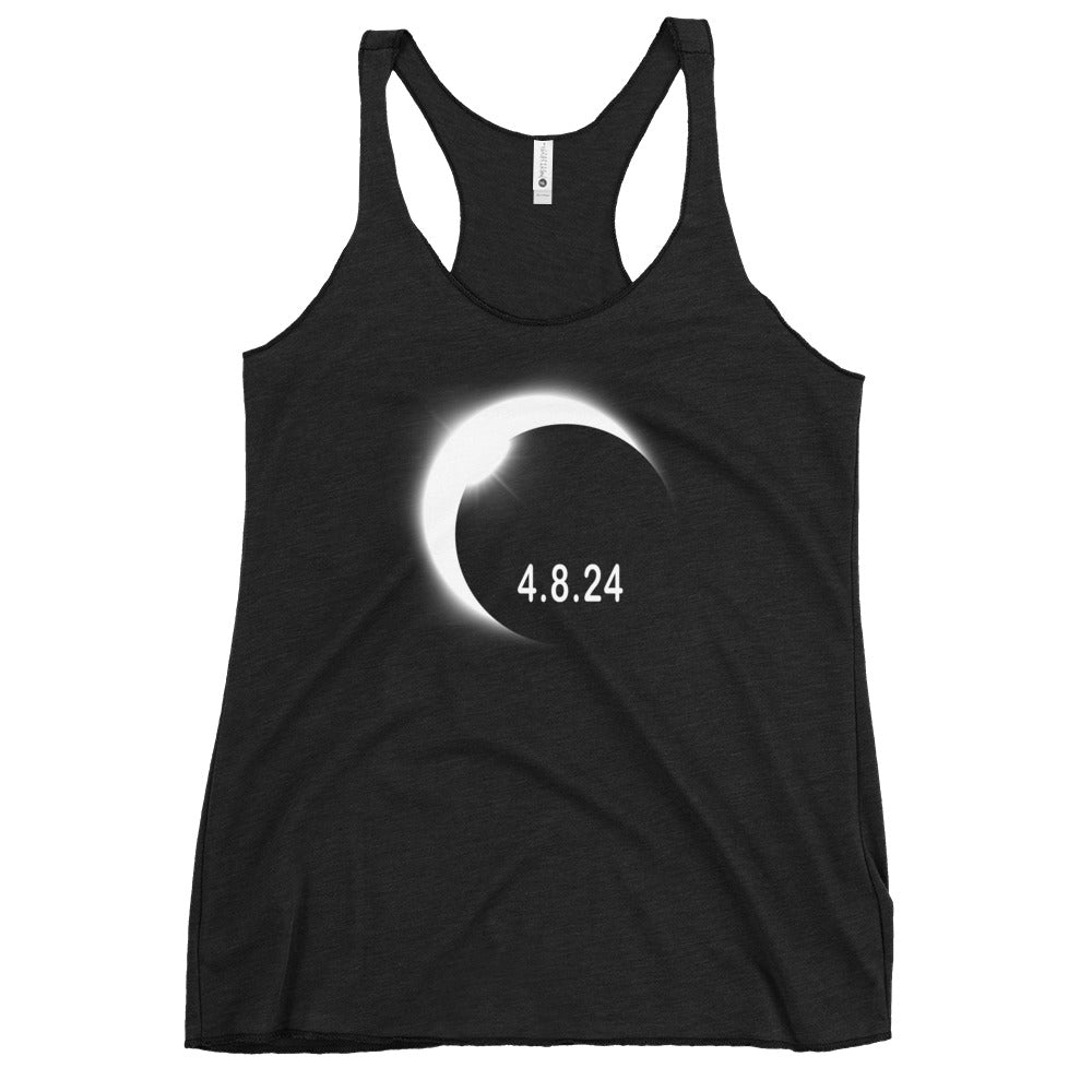 2024 Solar Eclipse Souvenir Memento April 8 Women's Racerback Tank Top