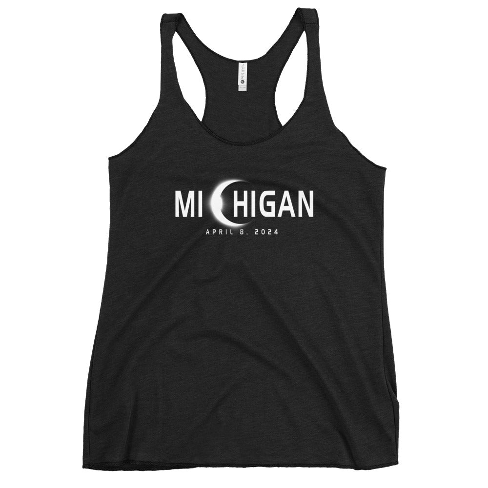 Michigan Eclipse Souvenir April 8th 2024 Women's Racerback Tank Top