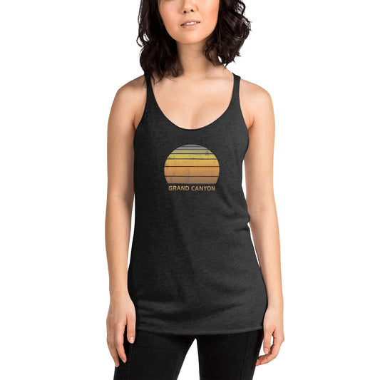 Retro Grand Canyon National Park Women's Racerback Tank Top Vacation Souvenir Sunset Vintage