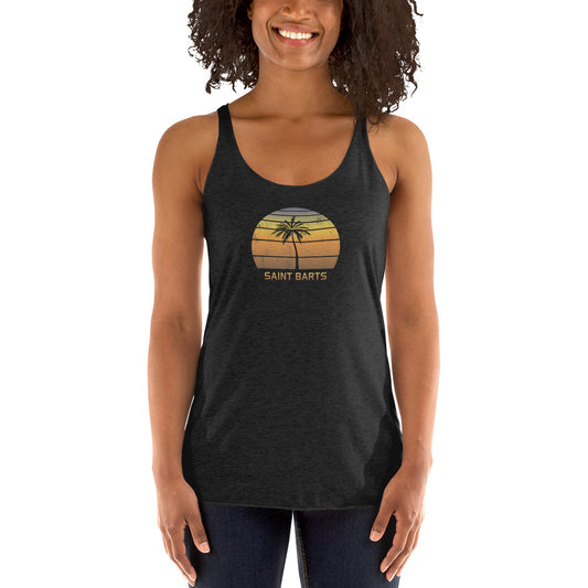 Vintage Saint Barts  Women's Racerback Tank Top Sunset