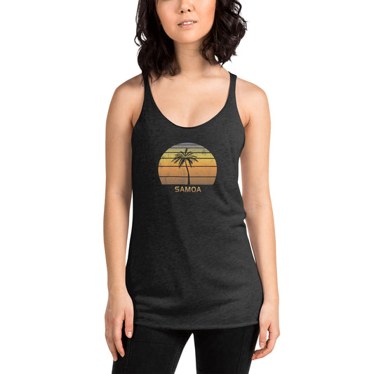 Vintage Samoa Women's Racerback Tank Top Sunset