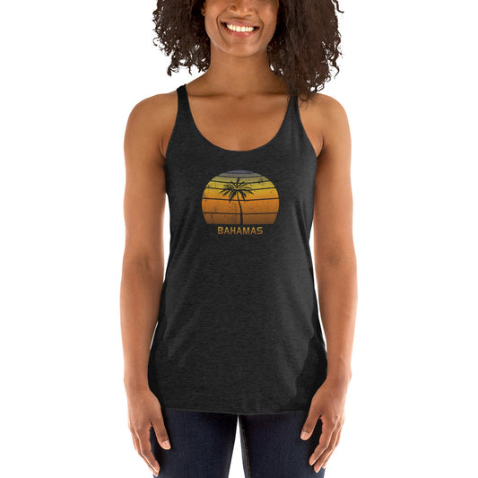 Vintage Bahamas  Souvenir Women's Racerback Tank Top Sunset