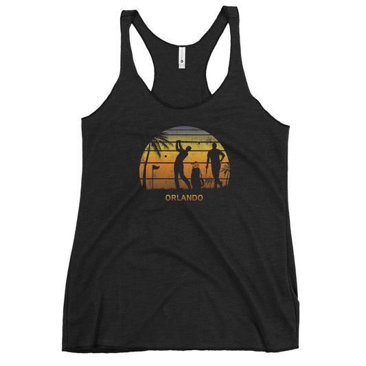 Retro Orlando Florida Golf Golfing Fan Golfer Cool Women's Racerback Tank Top
