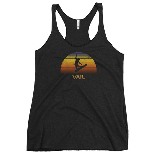 Vail Colorado Women's Racerback Tank Top Vintage Retro Snowboard Fan Ski Cool