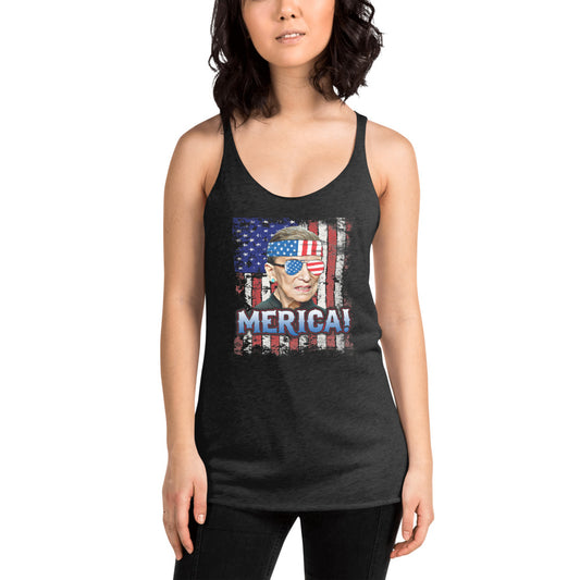 Funny Ruth Bader Ginsburg Notorious RBG Merica Women's Racerback Tank Top